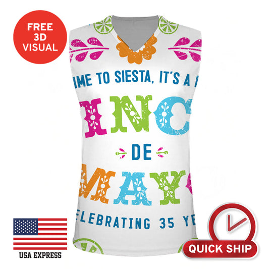 150GSM Mesh Jersey V Neck Sleeveless (Full Dye Sublimation) #USA500086