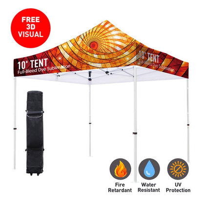 Premium Aluminum 10' (Silver)Tent Kit (Dye-Sublimation) 17" Valance
